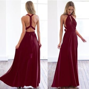 Maroon wrap dress